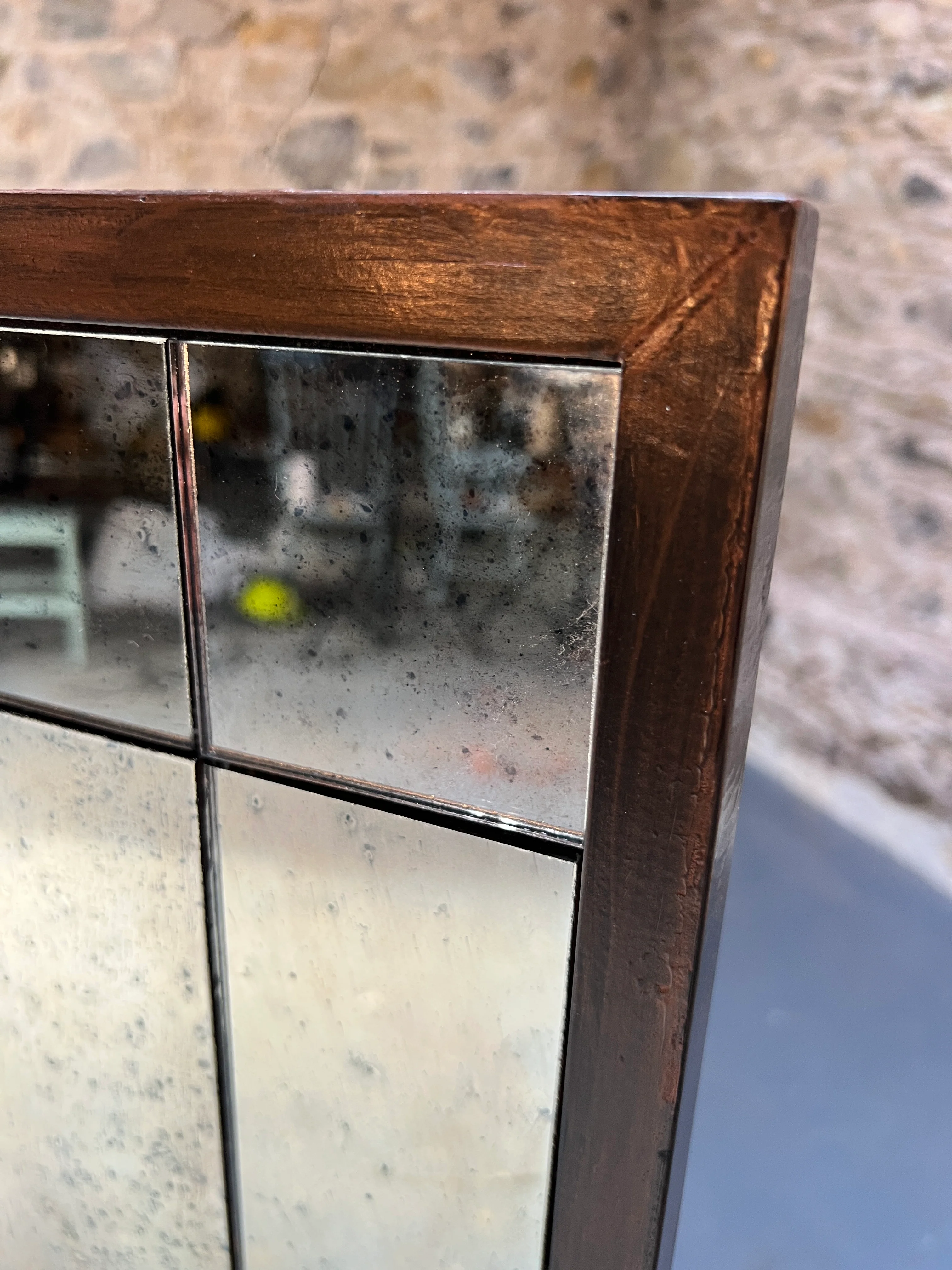 Border panel mirror design in Fox with bronze frame - 897 x 1150mm - Image 2