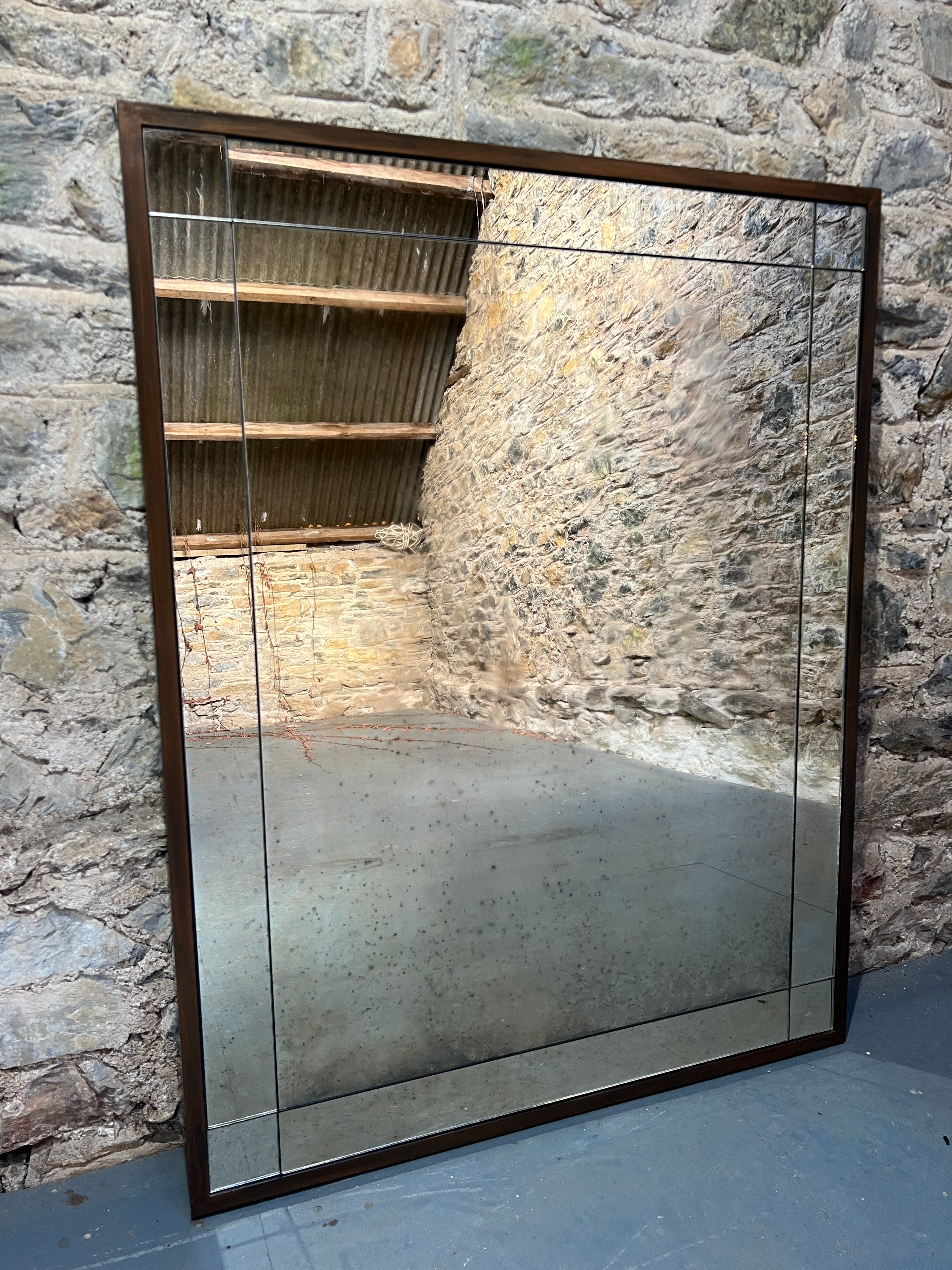 Border panel mirror design in Fox with bronze frame - 897 x 1150mm - Image 3