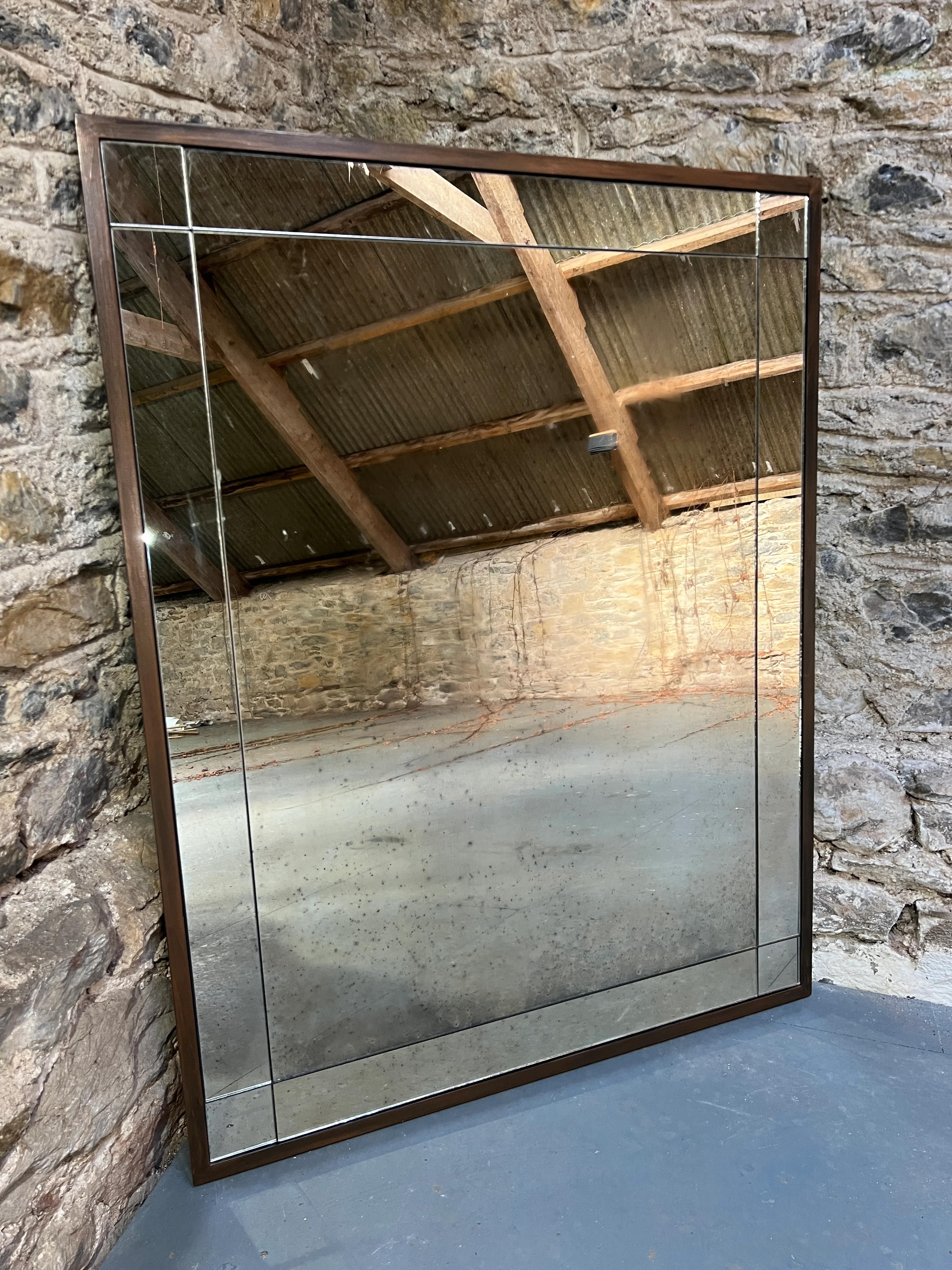 Border panel mirror design in Fox with bronze frame - 897 x 1150mm - Image 5