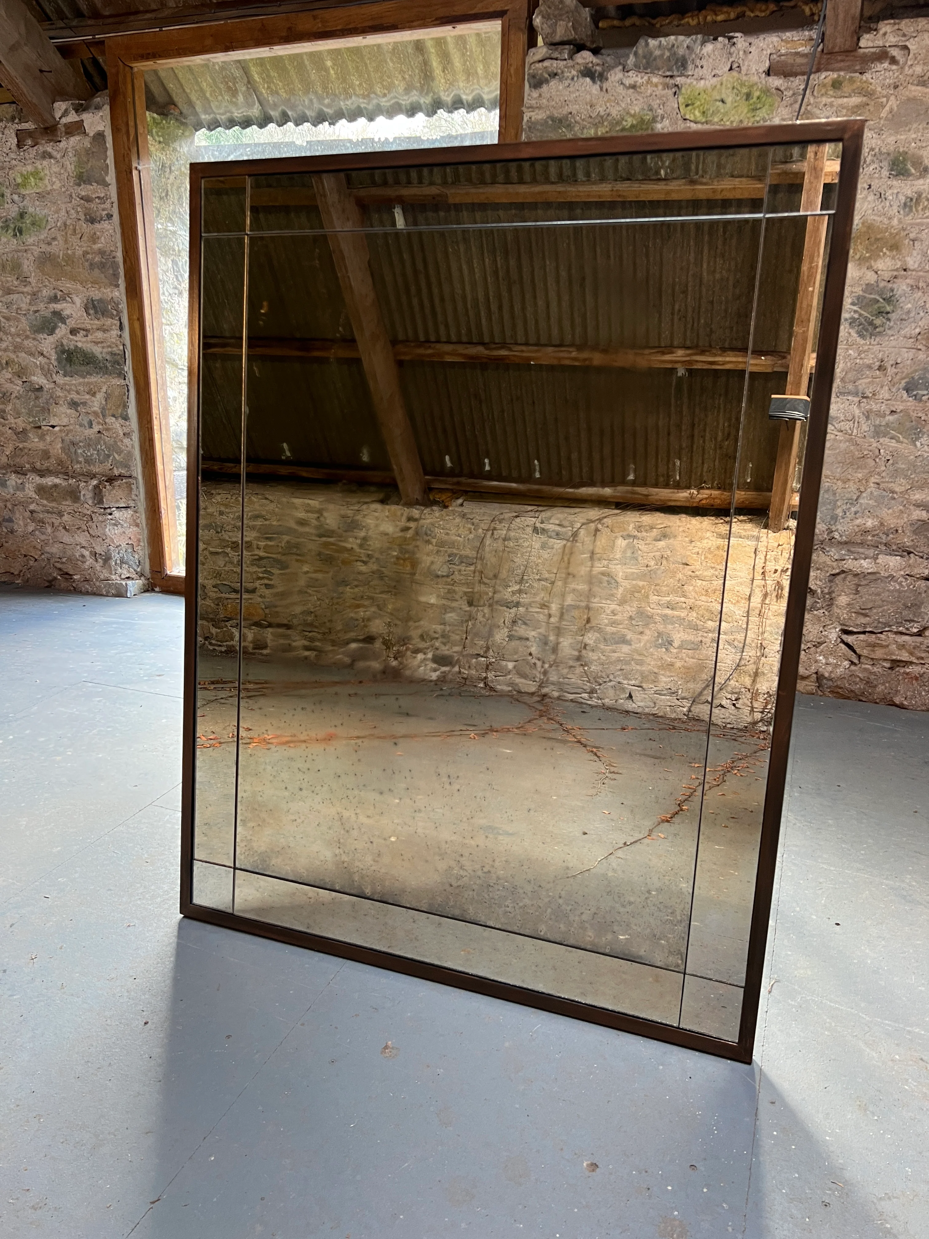 Border panel mirror design in Fox with bronze frame - 897 x 1150mm - Image 6