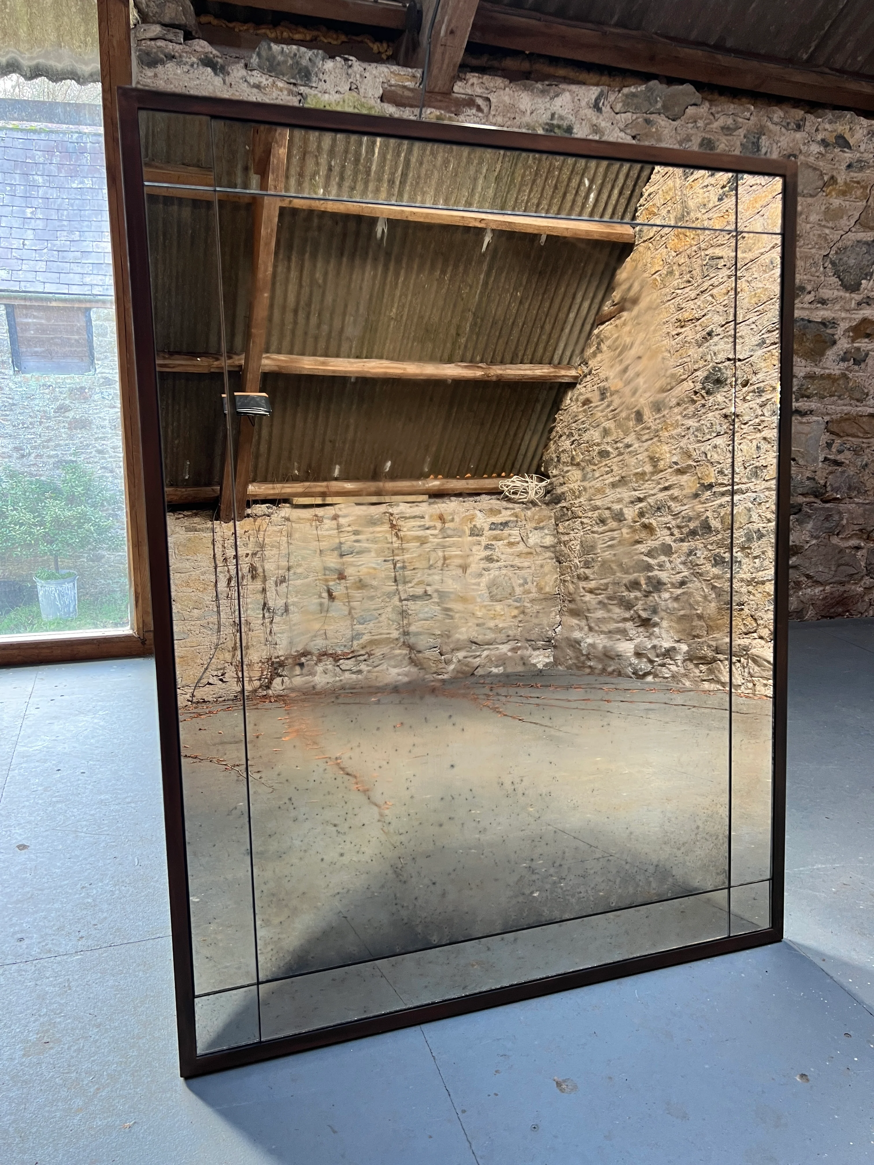 Border panel mirror design in Fox with bronze frame - 897 x 1150mm - Image 7