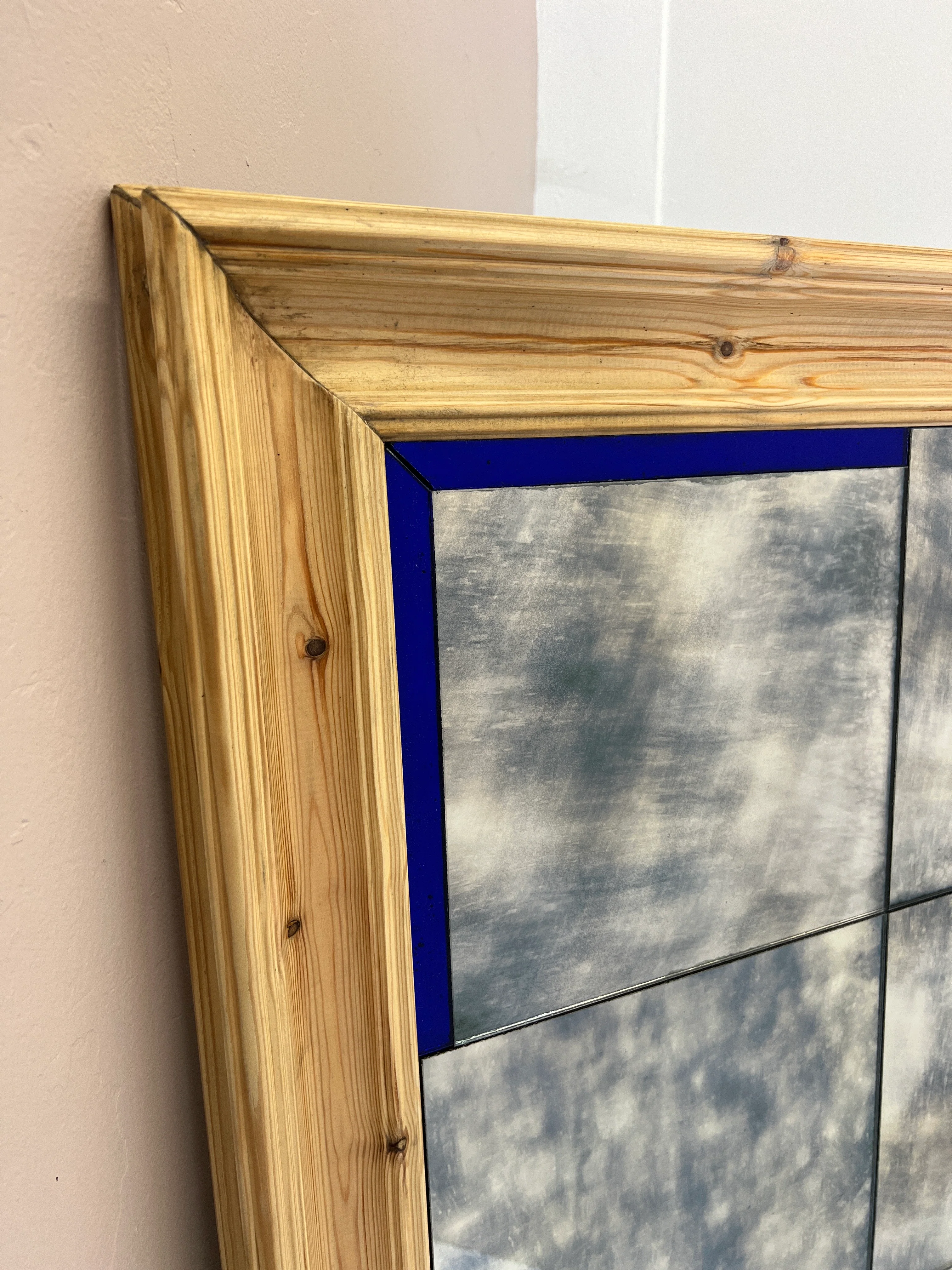 Chunky wooden framed with blue detail - 1010 x 1480mm - Image 2
