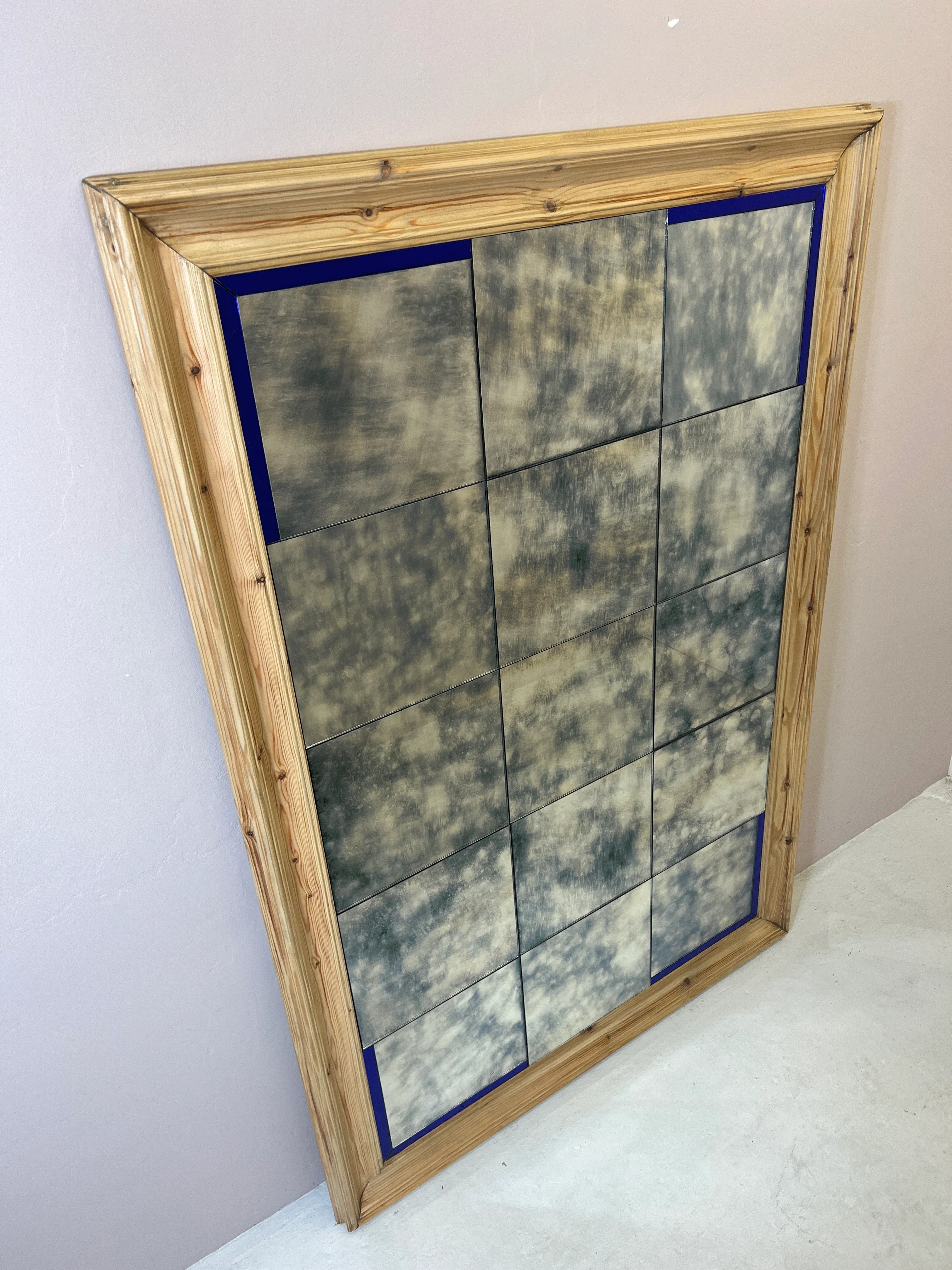 Chunky wooden framed with blue detail - 1010 x 1480mm - Image 3