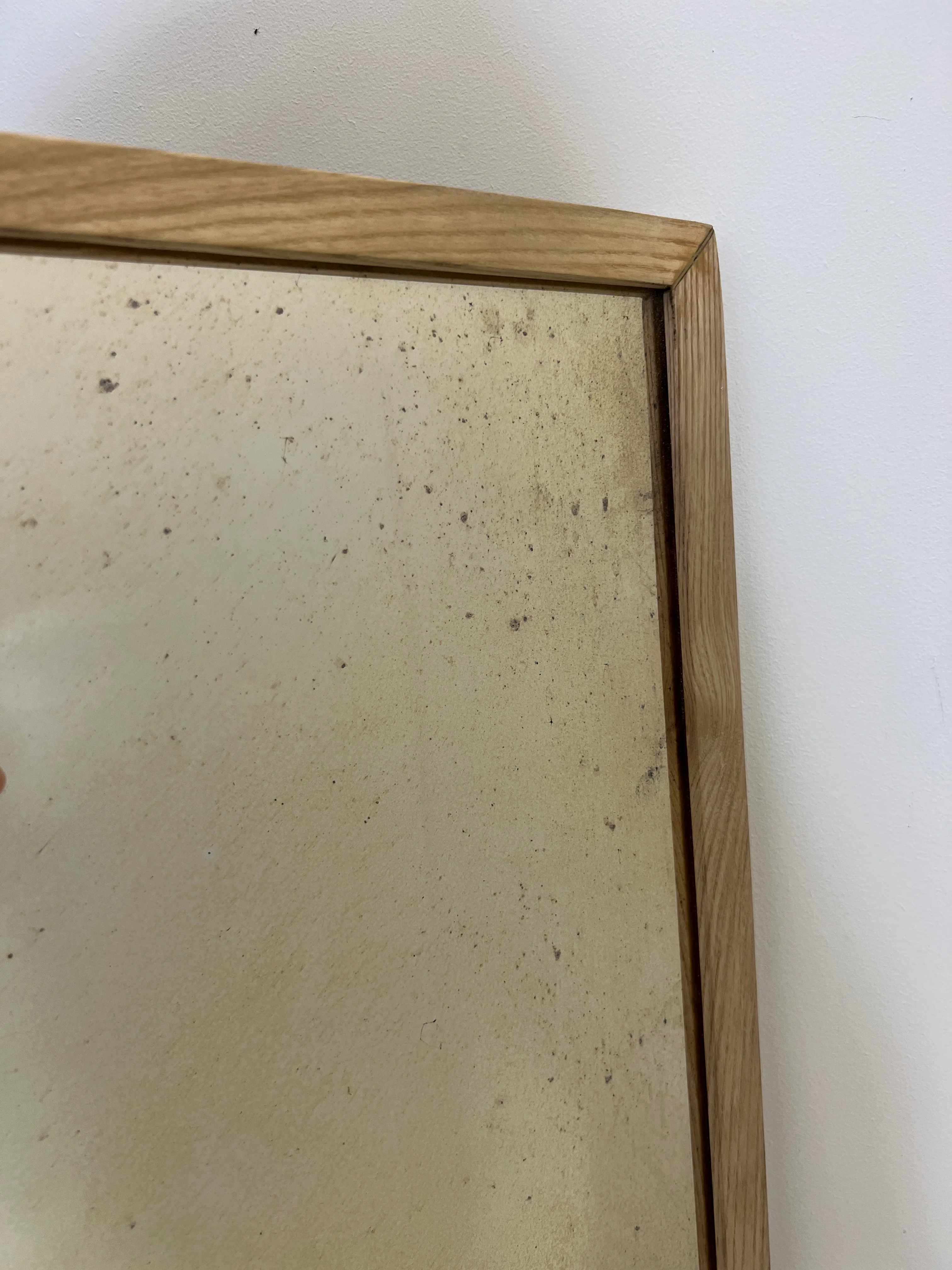 Oak Framed Antiqued Mirror with wobble glass - 770mm x 1020mm - Image 2