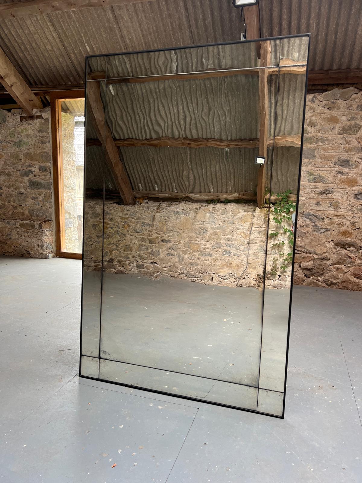 Lightly distressed, large wobble glass mirror - 900 x 1450mm - Image 3