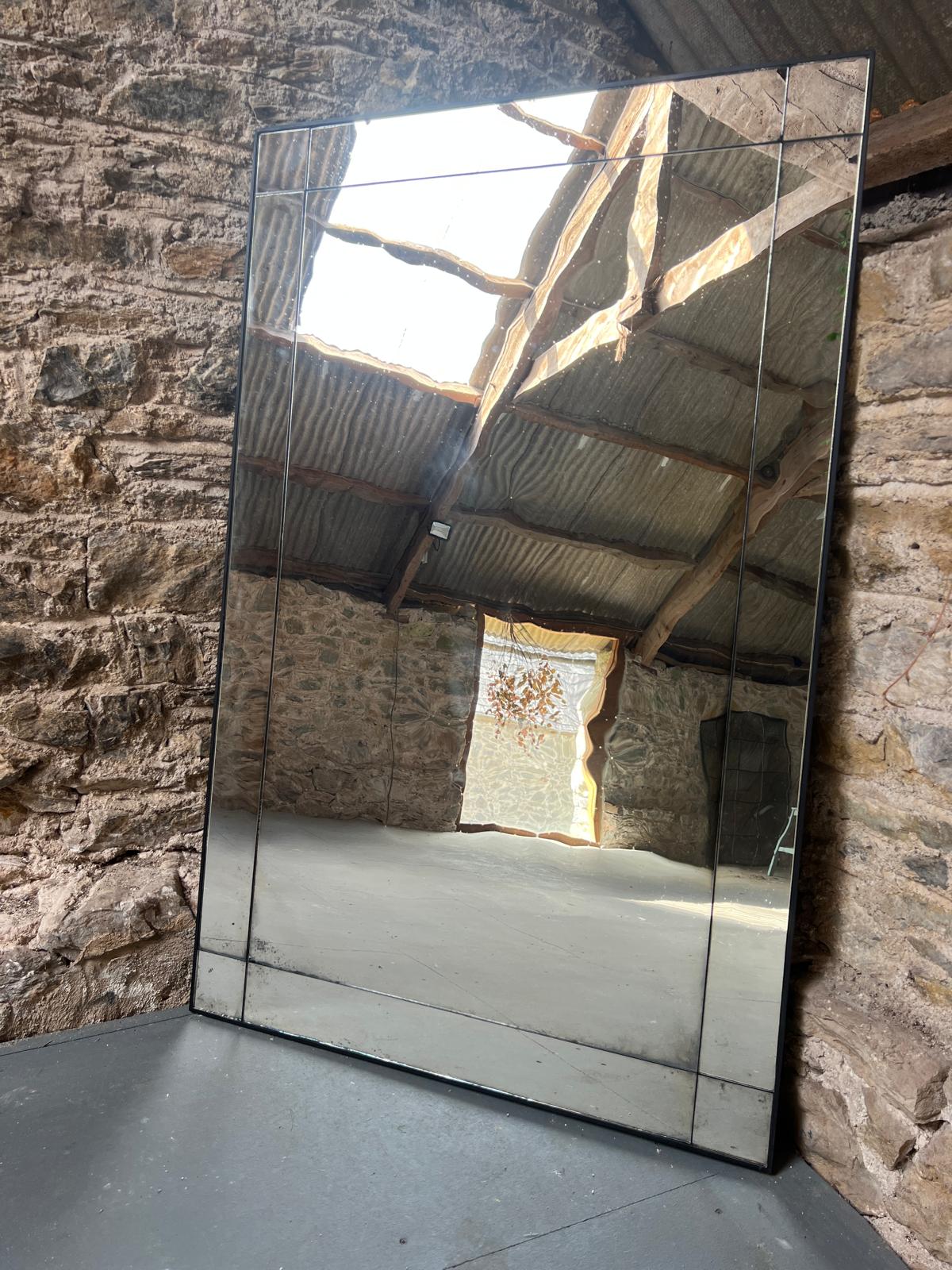Lightly distressed, large wobble glass mirror - 900 x 1450mm - Image 5