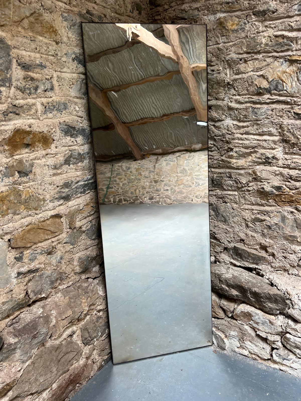 Lightly distressed wobble glass mirror - 460 x 1360mm - Image 3