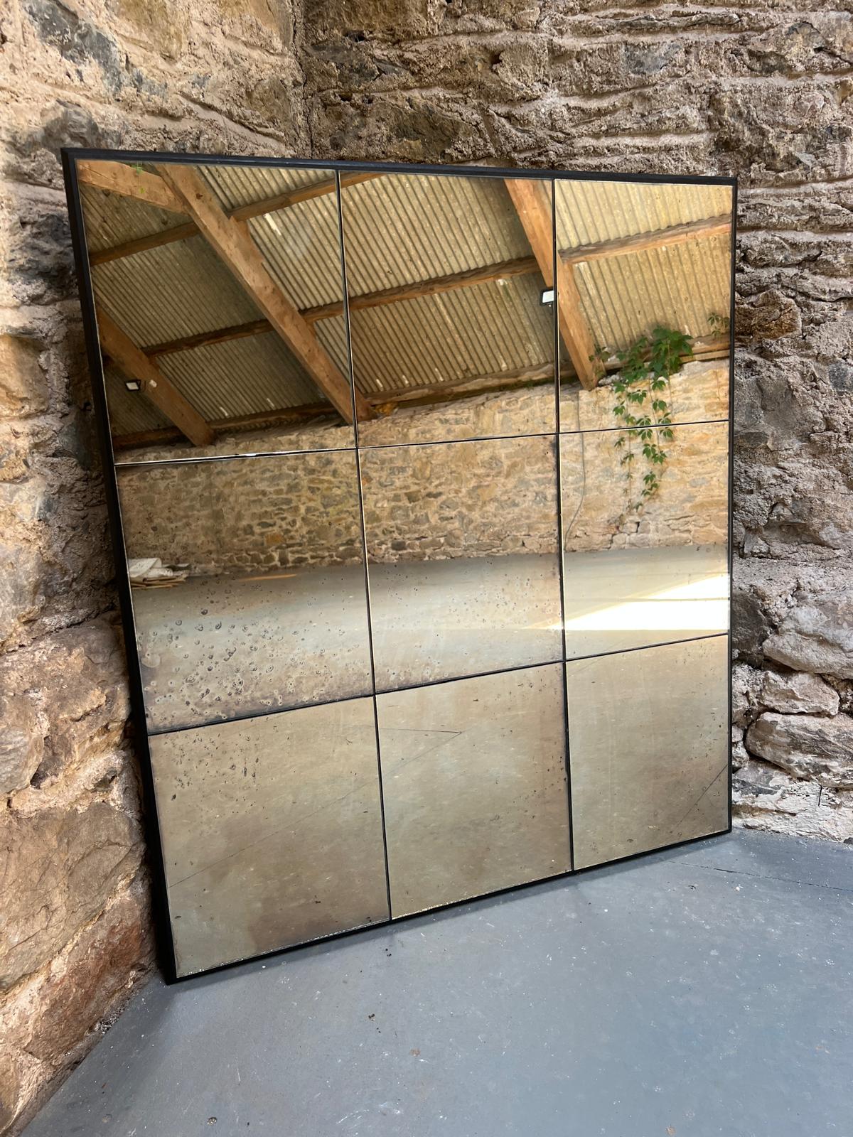 Panelled mirror in warm restoration finish - 670 x 870mm - Image 4