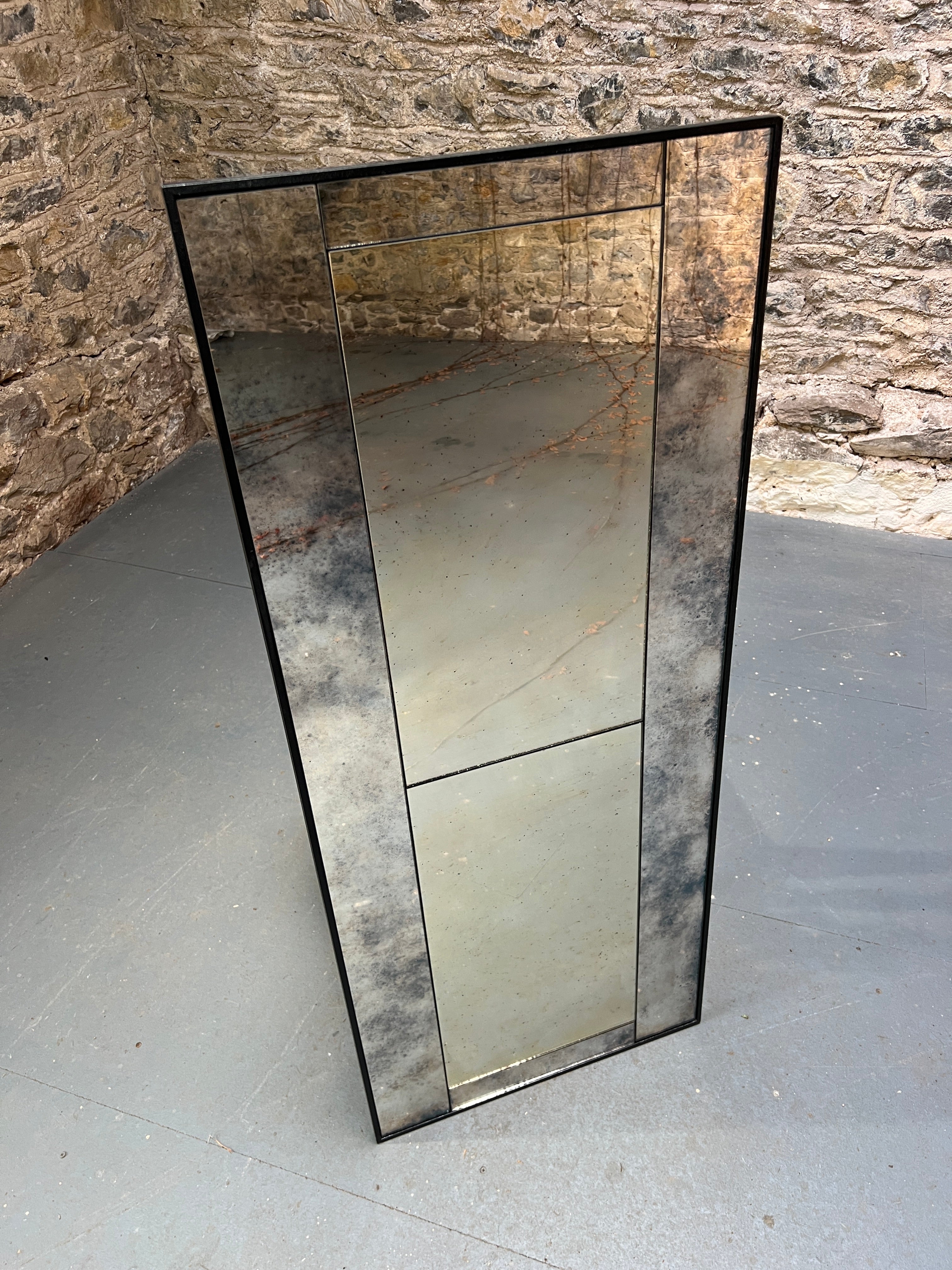 Panelled mixed finish mirror - 506 x 1210mm - Image 3