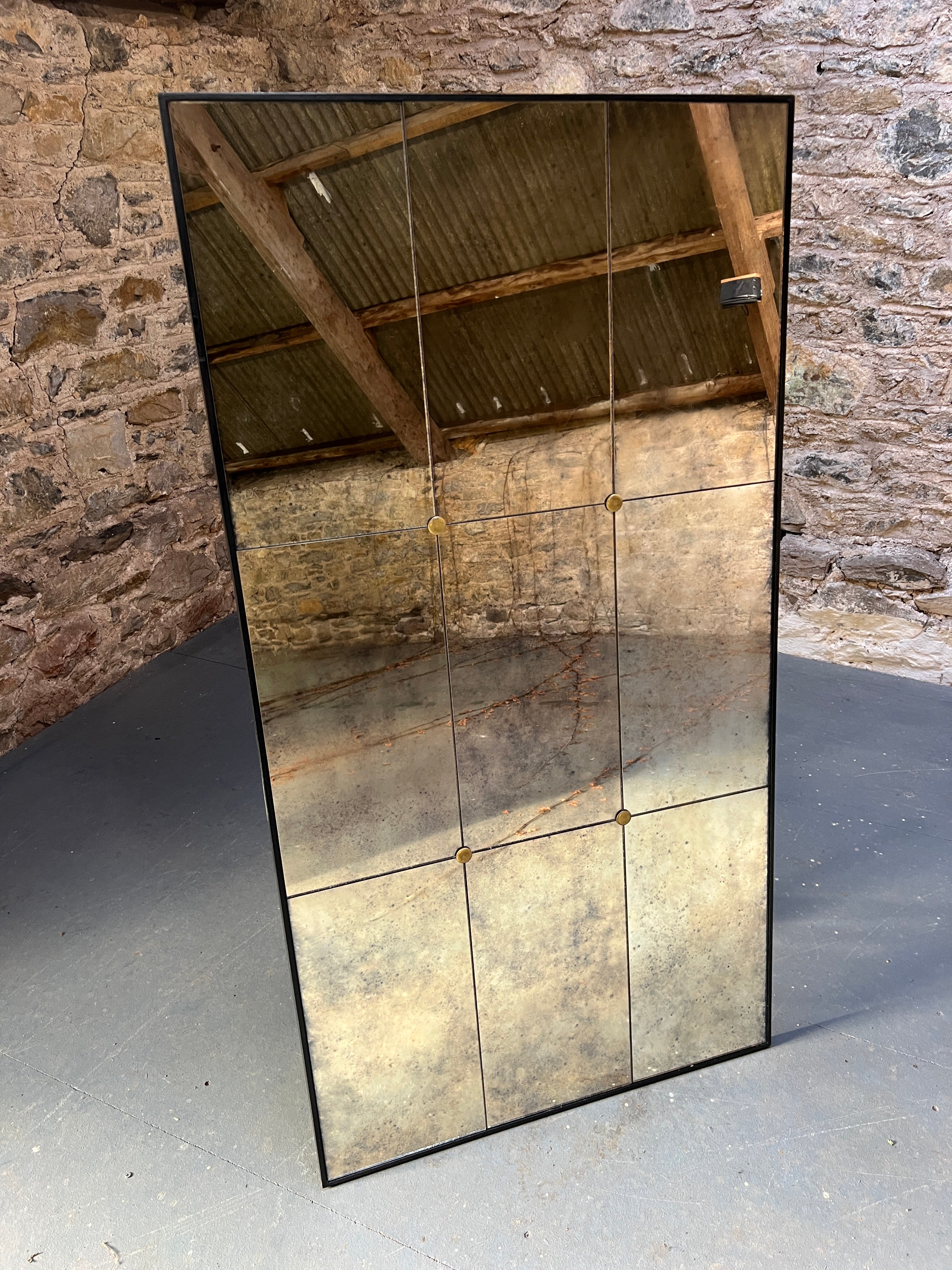 Panelled Vintage mirror with rosettes - 745 x 1400mm - Image 3