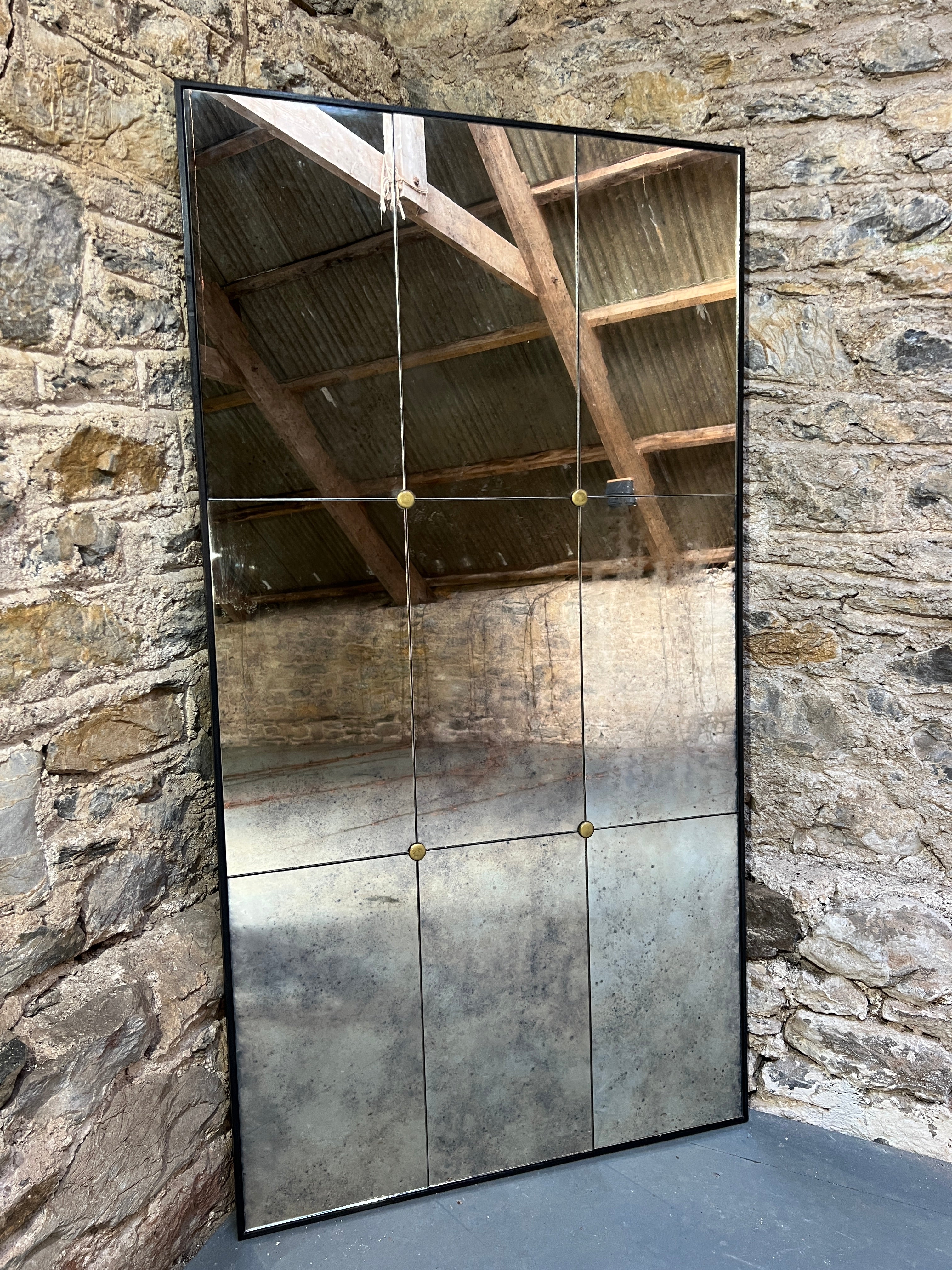 Panelled Vintage mirror with rosettes - 745 x 1400mm - Image 6