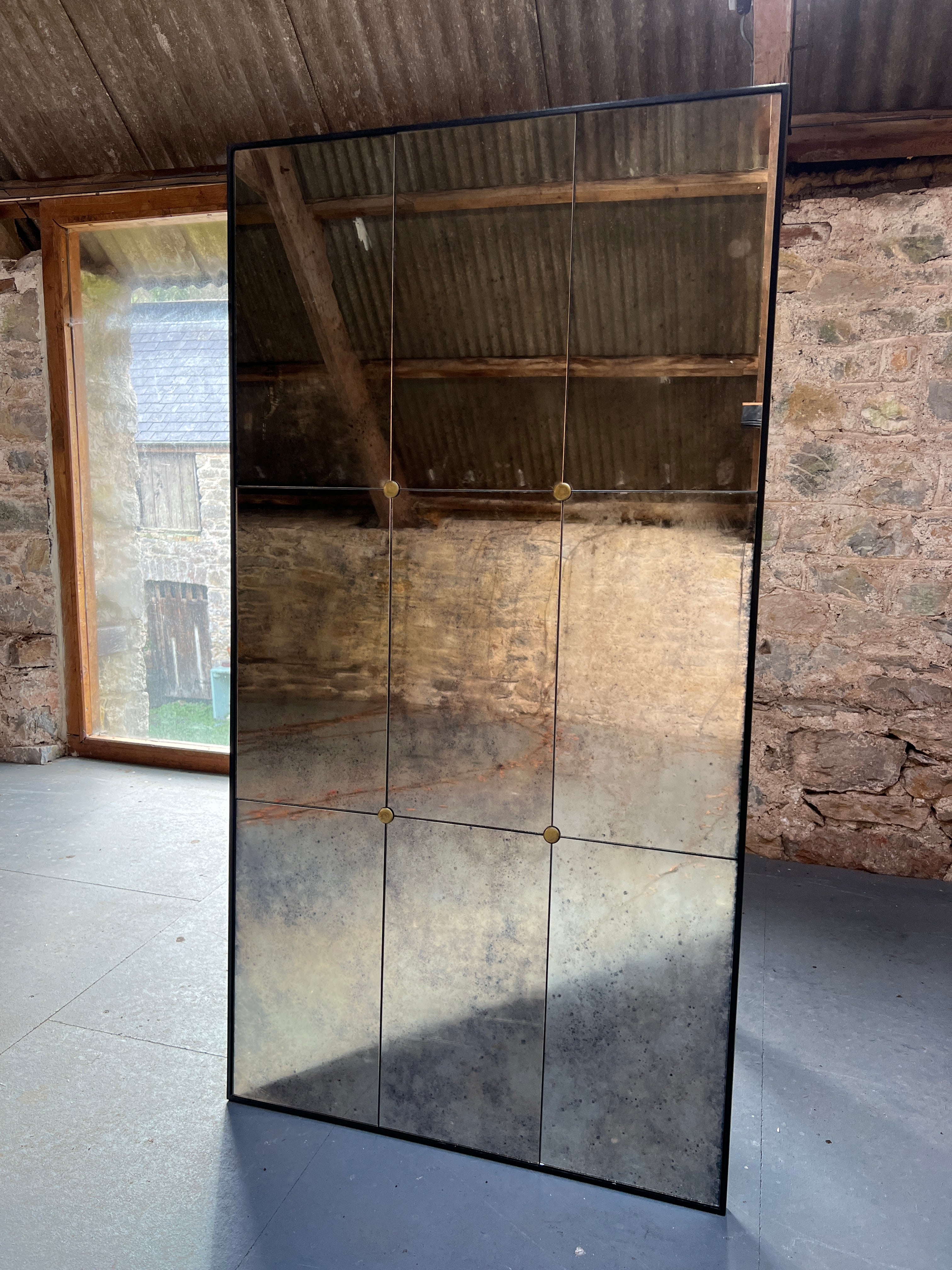 Panelled Vintage mirror with rosettes - 745 x 1400mm - Image 7