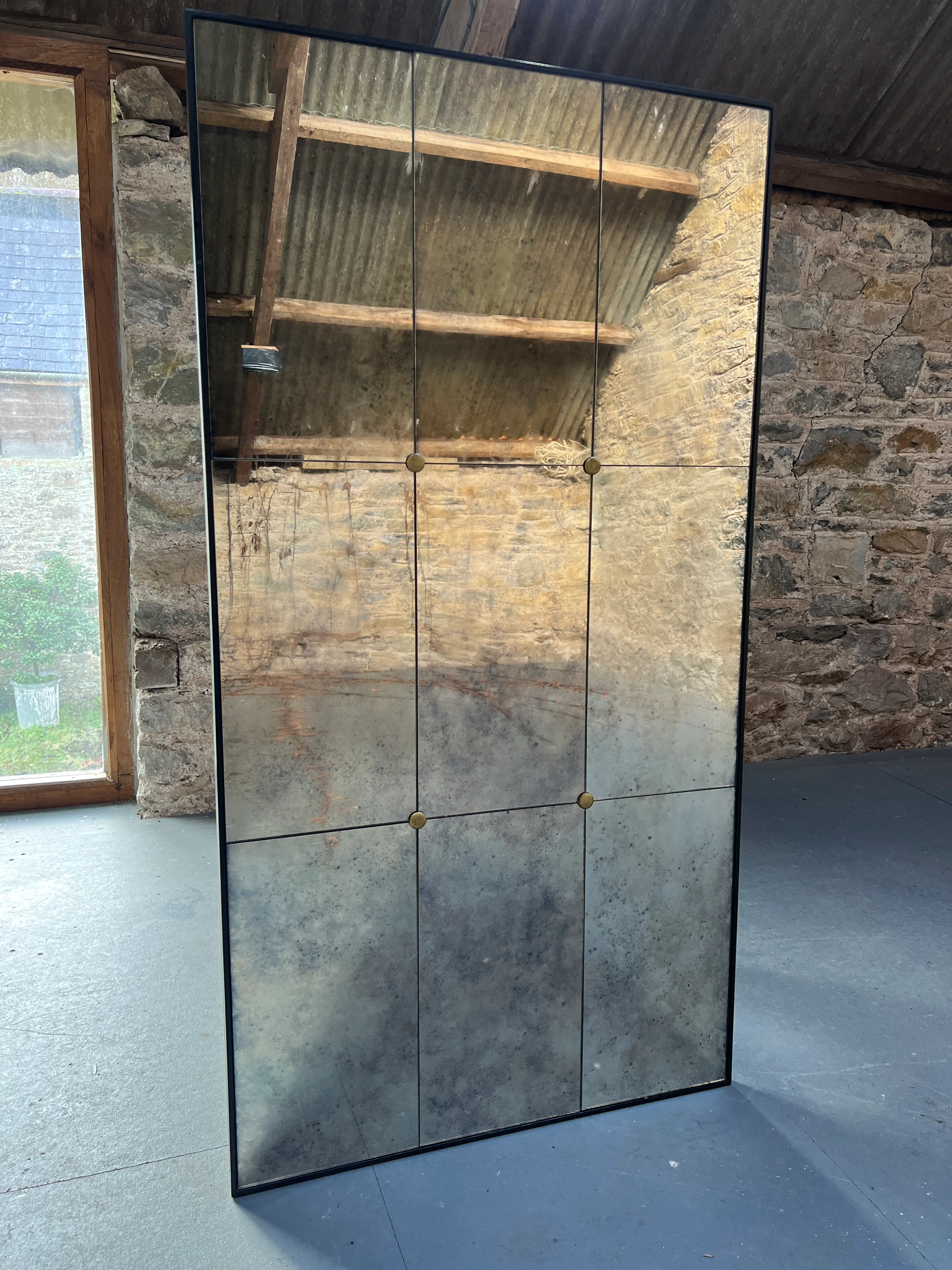 Panelled Vintage mirror with rosettes - 745 x 1400mm - Image 8