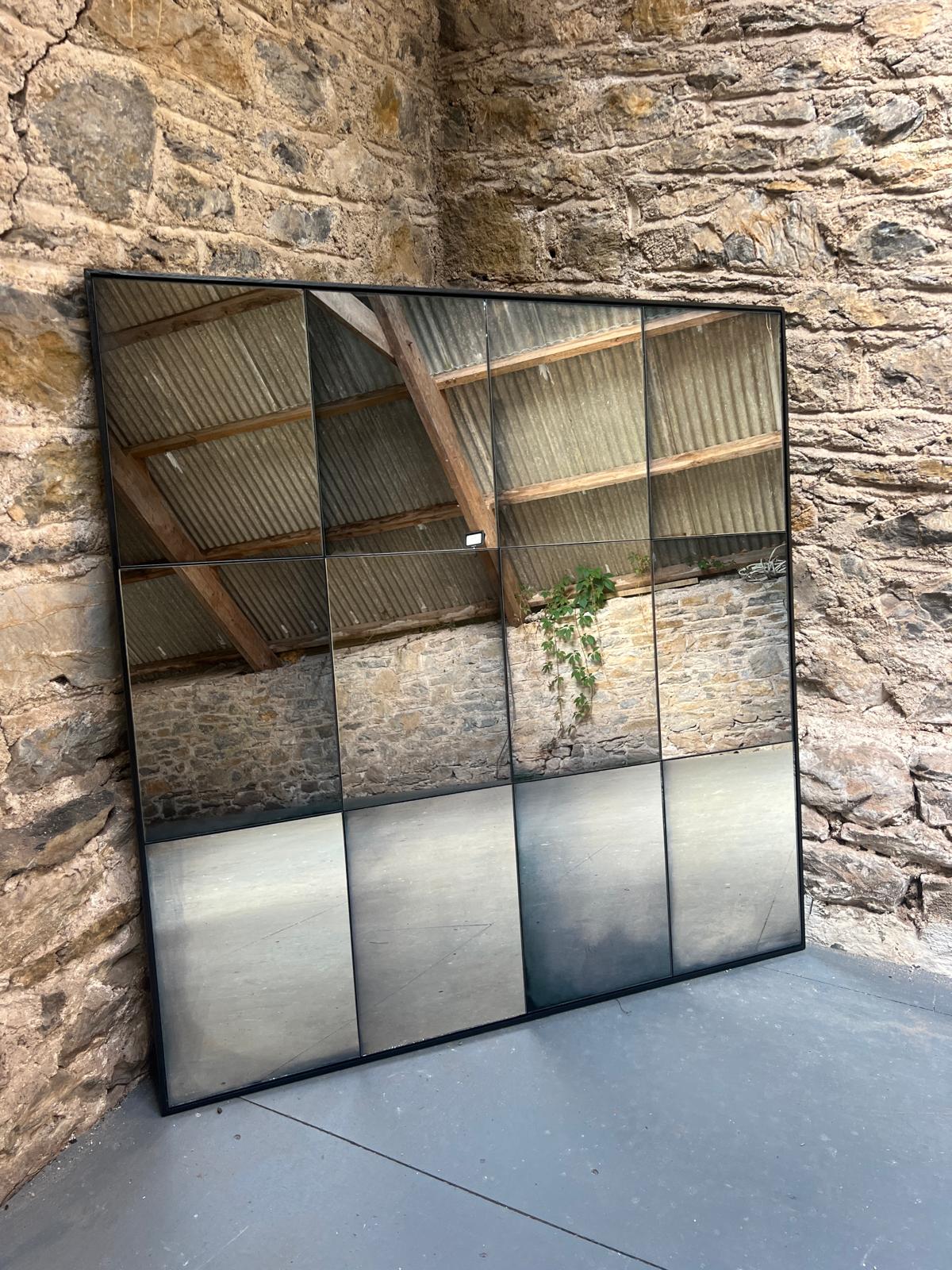 Smoke panelled mirror - 1025 x 1042mm - Image 3