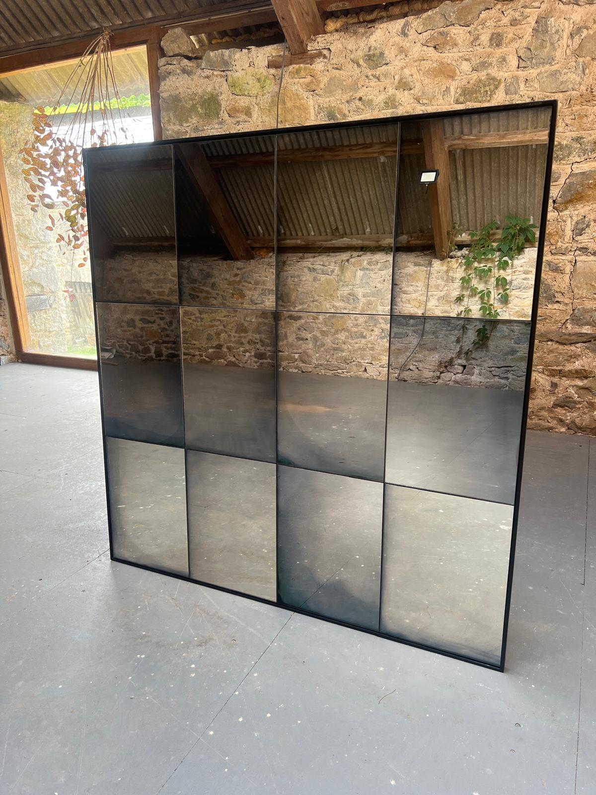 Smoke panelled mirror - 1025 x 1042mm - Image 5