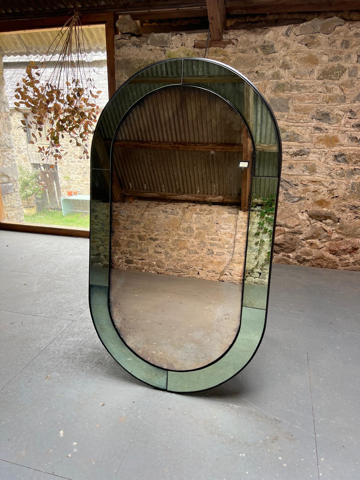 Art Deco green panelled oval  - 720 x 1250mm - Image 3
