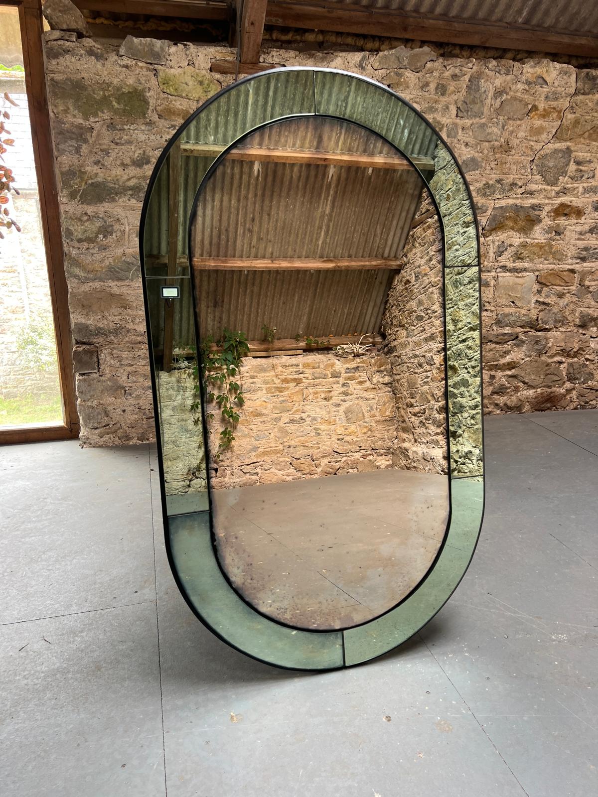 Art Deco green panelled oval  - 720 x 1250mm - Image 5