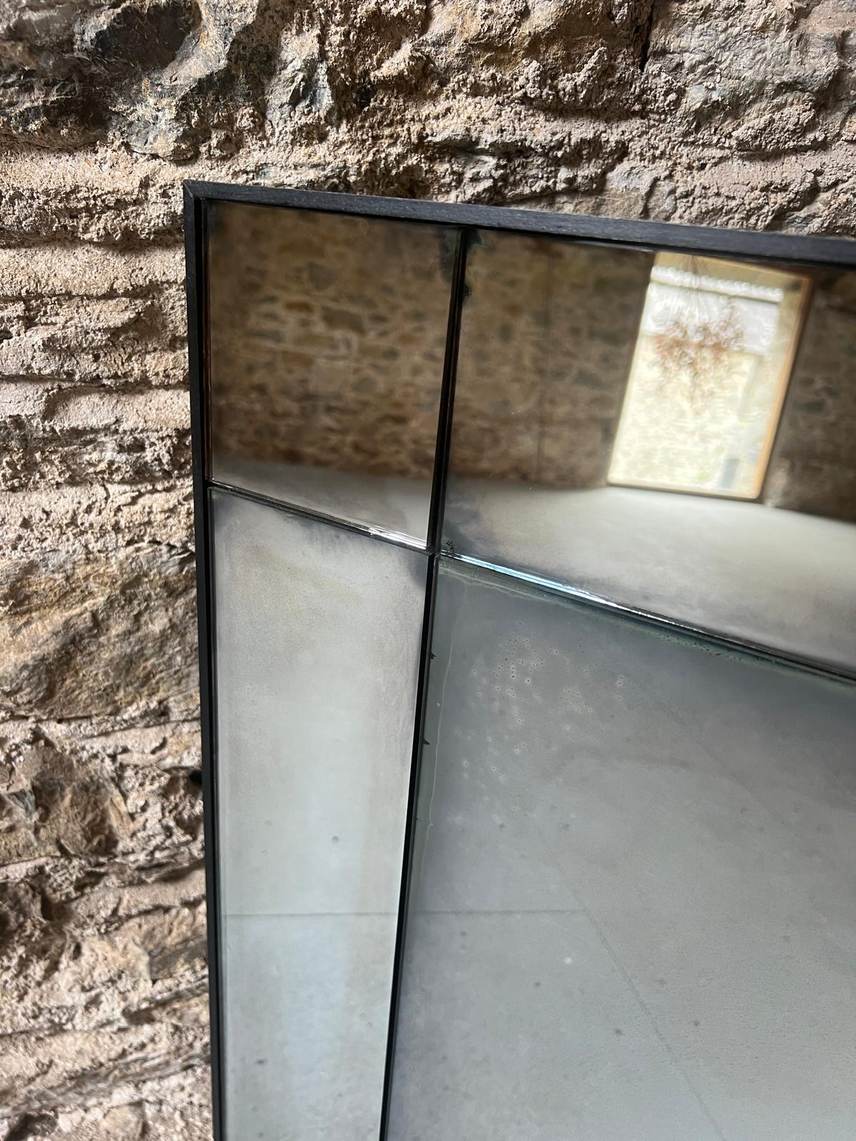 Smoked panelled mirror - 890 x 506mm - Image 2