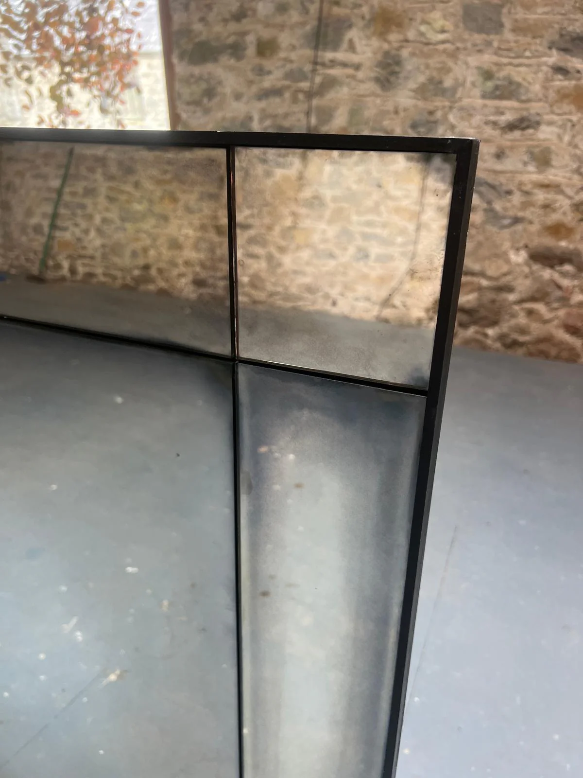 Smoked panelled mirror - 890 x 506mm - Image 6
