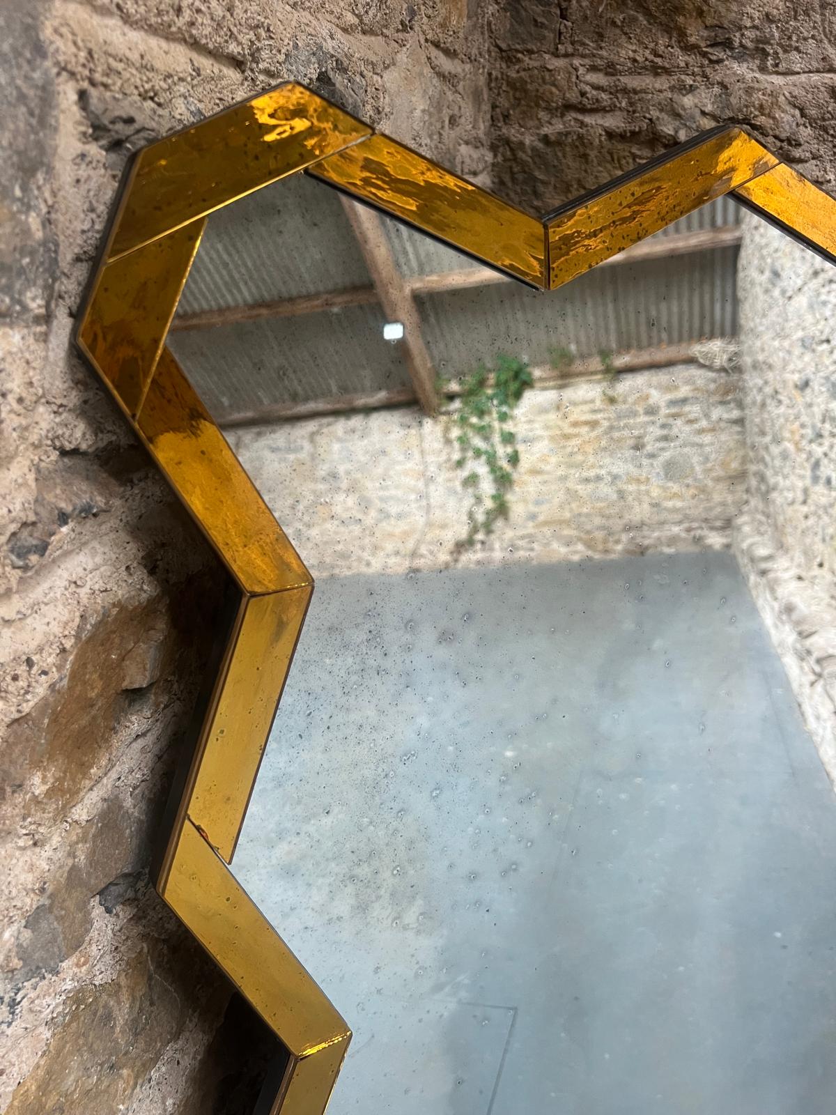 Wobbled, water glass, bordered mirror - 920 x 1220mm - Image 2