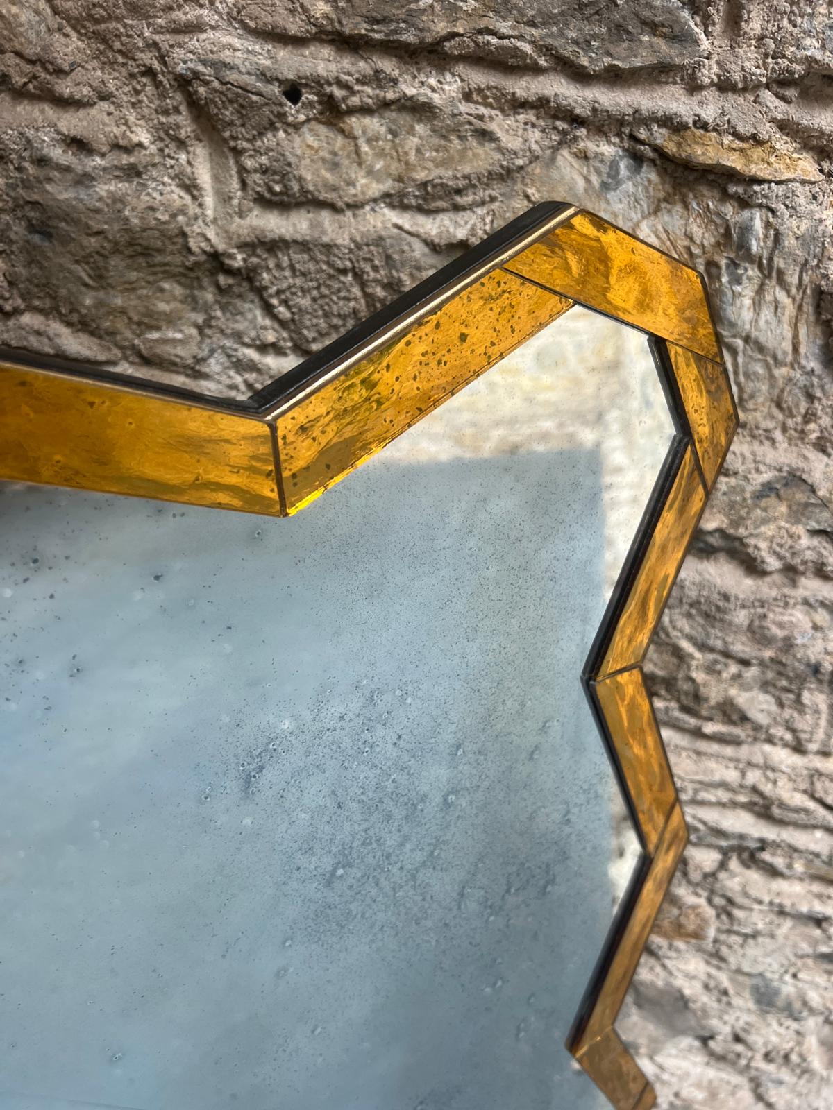 Wobbled, water glass, bordered mirror - 920 x 1220mm - Image 3