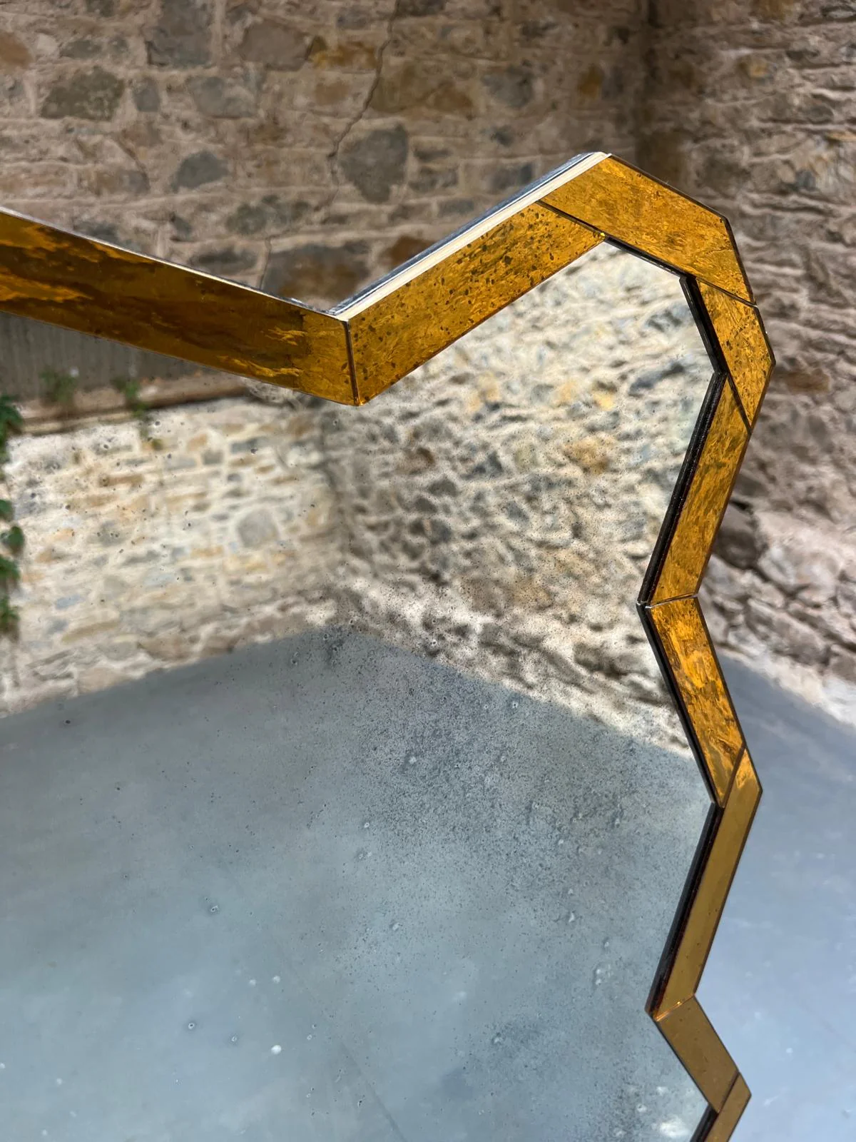 Wobbled, water glass, bordered mirror - 920 x 1220mm - Image 7
